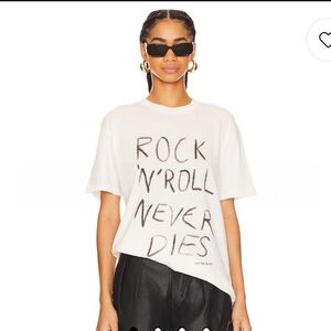 White 'Rock N' Roll Never Dies' Graphic Tee